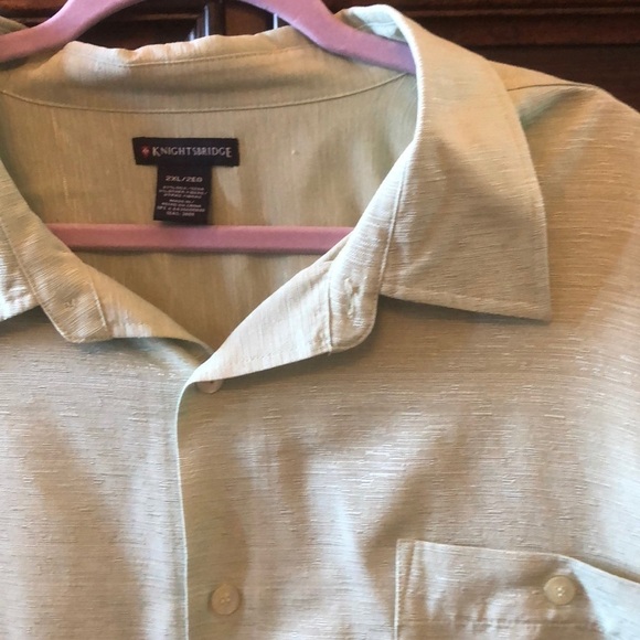 Vintage Knights Bridge sage green casual short sleeve button down shirt XXL - Picture 2 of 2